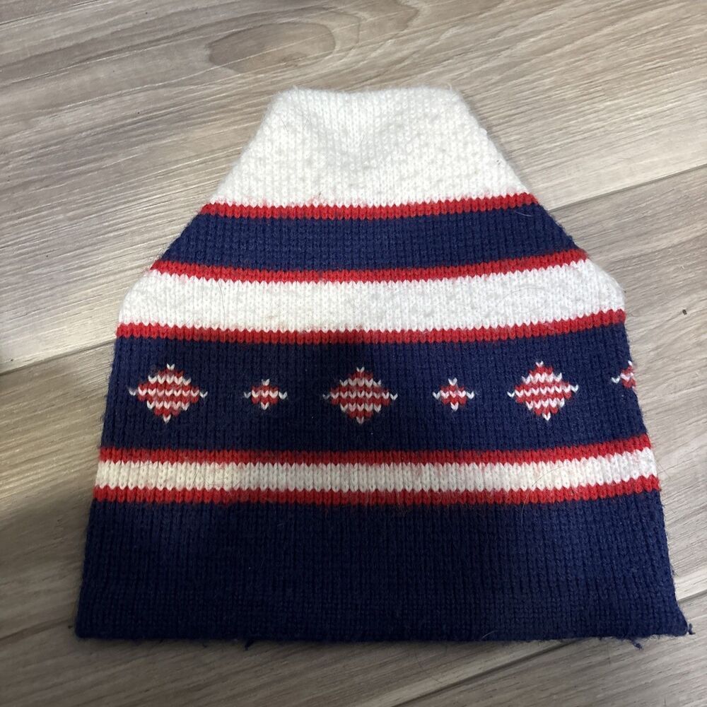Wigwam Mills Vintage Ski Snow Hat 100% Wintuk Orlon Made in U.S.A. Red Blue